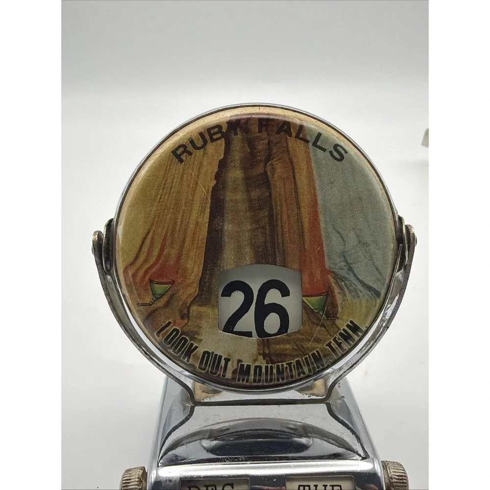 Vintage Rare Ruby Falls TN Desk Flip Calendar Chrome Souvenir Works
